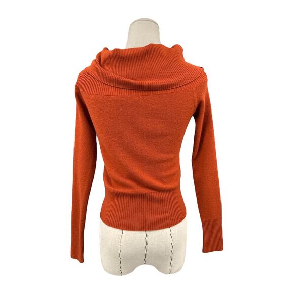 W by Worth Orange Off The‎ Shoulder Long Sleeves Ribbed Hem Sweater XS - Picture 3 of 8